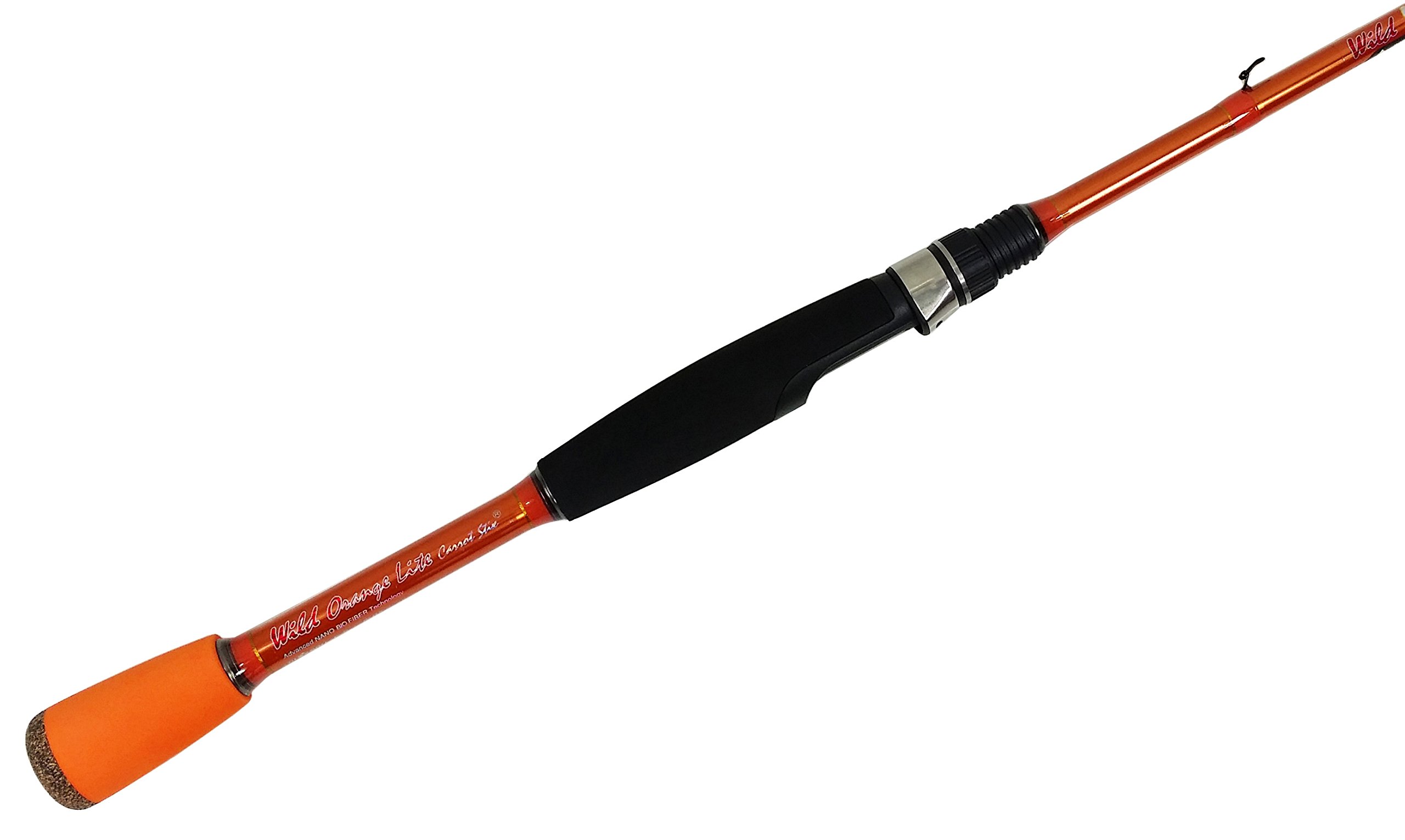 Carrot Stix Spinning Fishing Rod - Wild Orange Lite | Lightweight Graphite Fishing Pole for Bass, Trout & Freshwater Fishing | Perfect for Shore Fishing & Boat Angling