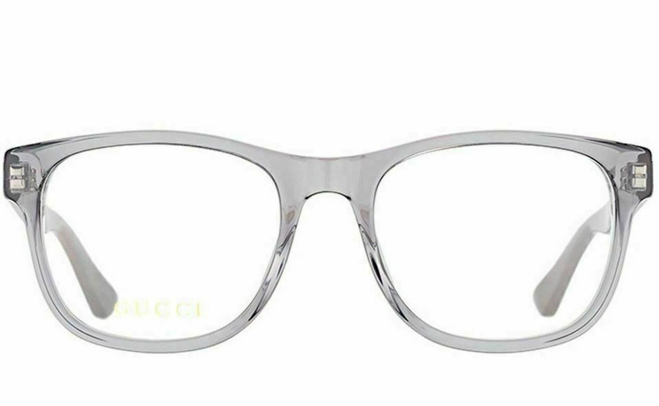 Gucci GG 0004O 004 Cristal Gray Square Unisex Eyeglasses - Stylish Designer Frames for Men & Women - Perfect for Work, Reading & Fashion Accessories