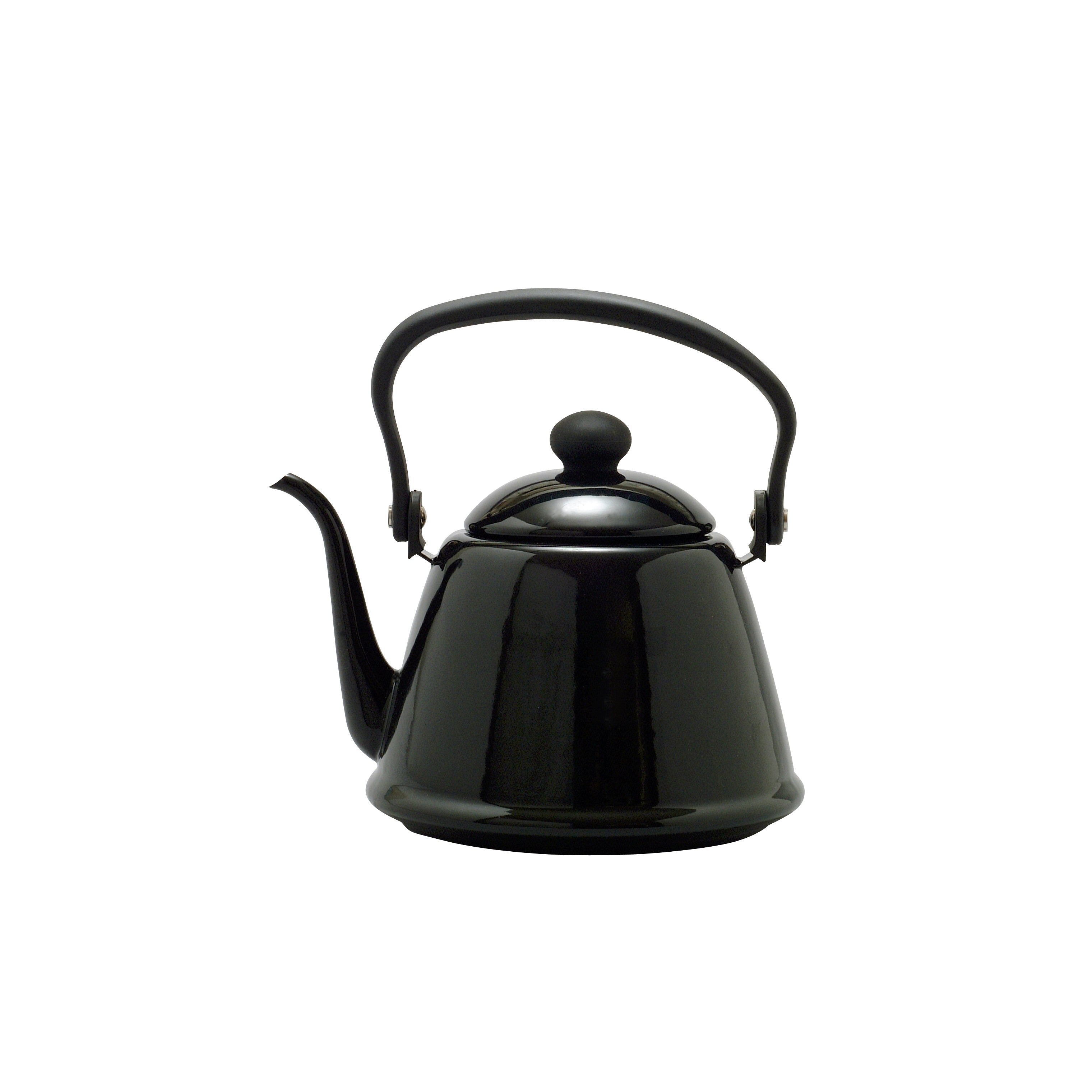Premium Japanese Enamel Gooseneck Kettle - Noda Horo Drip Kettle II (DK 200BK) - Perfect for Pour Over Coffee, Tea Brewing & Specialty Hot Beverages