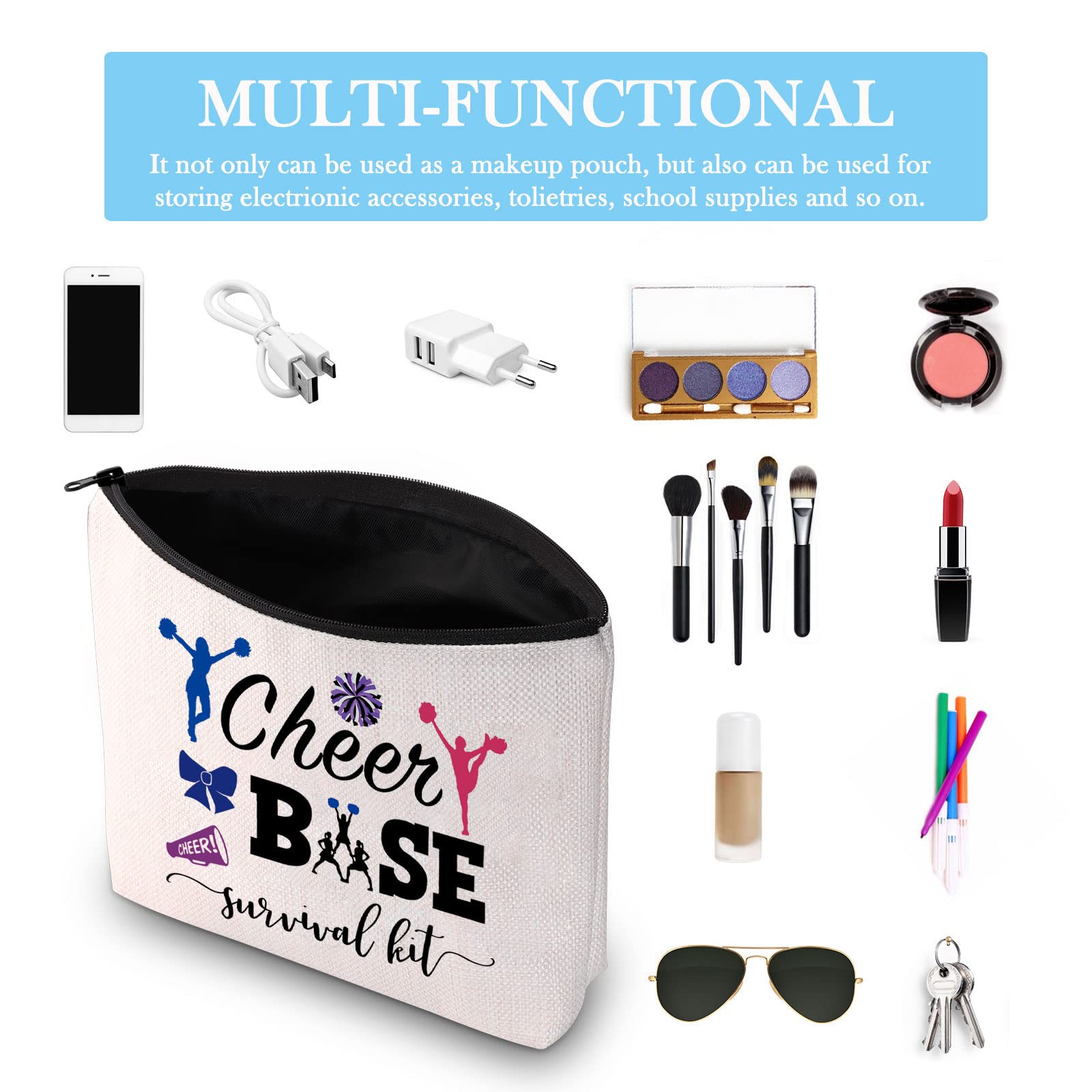 GJTIM Cheerleader Gift Set - Cheer Base Survival Kit with Cosmetic Bag - Perfect for Cheer Moms, Coaches & Team Spirit - Ideal for Games, Competitions & Thank You Gifts