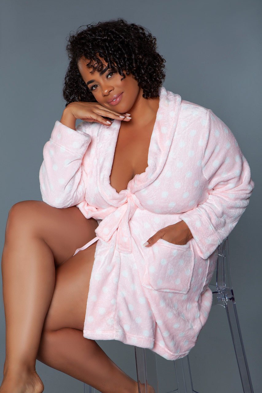 BeWicked Women's Kaylee Robe 2259 - Sexy Lingerie Robe for Women, Soft Satin Kimono with Lace Trim, Plus Size Nightwear - Perfect for Boudoir, Bridal Shower & Romantic Nights