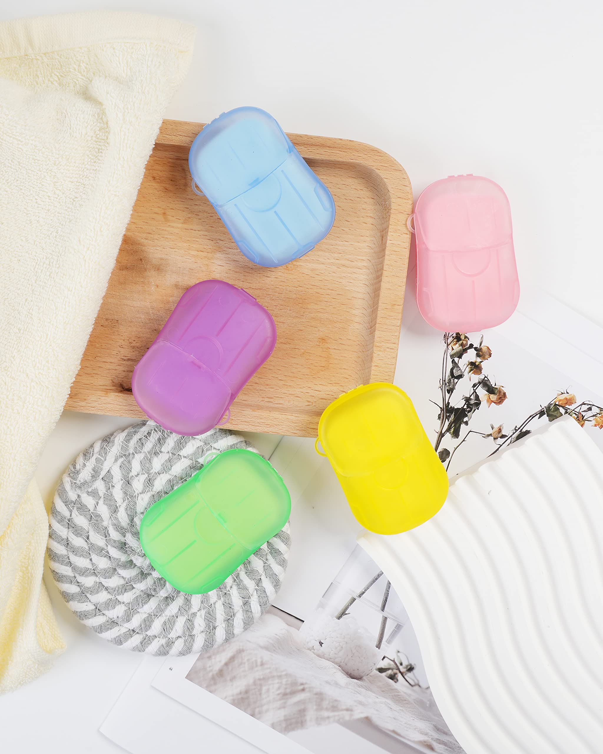 DF DUALFERV Travel Hand Soap Sheets - 20 Pack (400 Sheets) | Portable Disposable Soap Leaves for Camping, Hiking, Airplane & Outdoor Activities | Scented Mini Soap Sheets for On-the-Go Hand Washing
