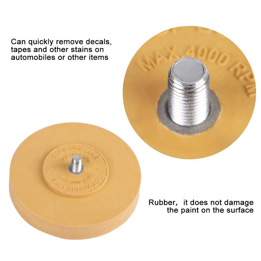 3.5 Inch Rubber Eraser Wheel with Adapter - Pinstripe Remover, Vinyl Decal & Graphics Removal Tool for Cars, Walls & DIY Projects - Adhesive Cleaner for Auto Detailing & Home Improvement