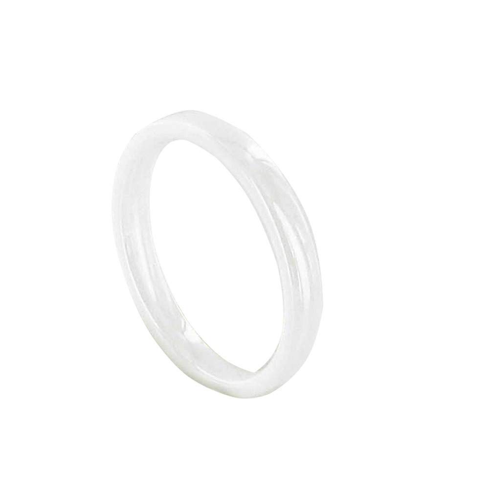 White Ceramic 3mm Ring for Women - Minimalist Wedding Band, Stackable Ring, Anniversary Gift - Perfect for Everyday Wear, Engagement & Special Occasions