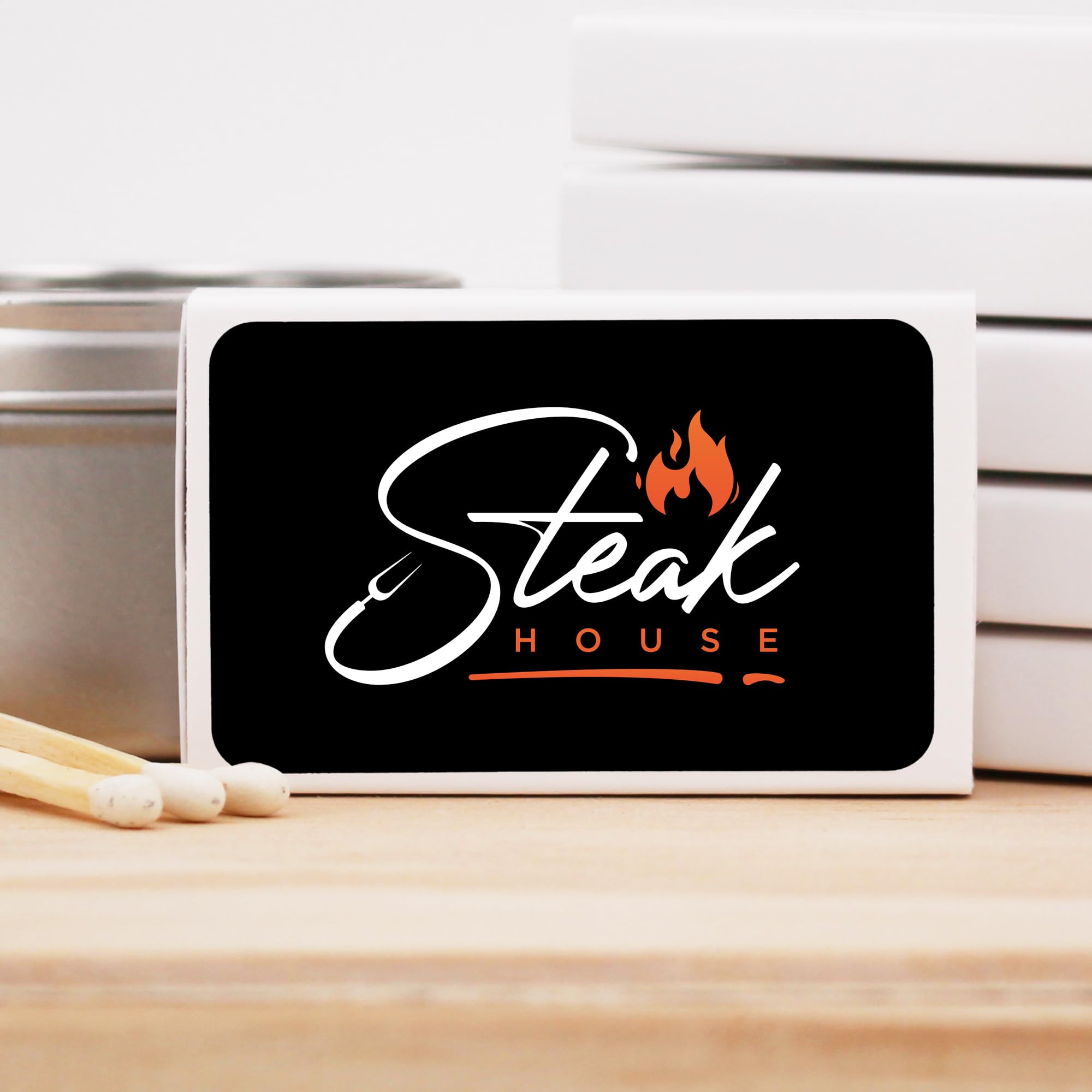 Custom Printed Matchboxes with Logo - Bulk 50 Pack - $0.97 Each - Promotional Matches for Restaurants, Bars, Weddings & Events - White Box Matches for Branding & Advertising