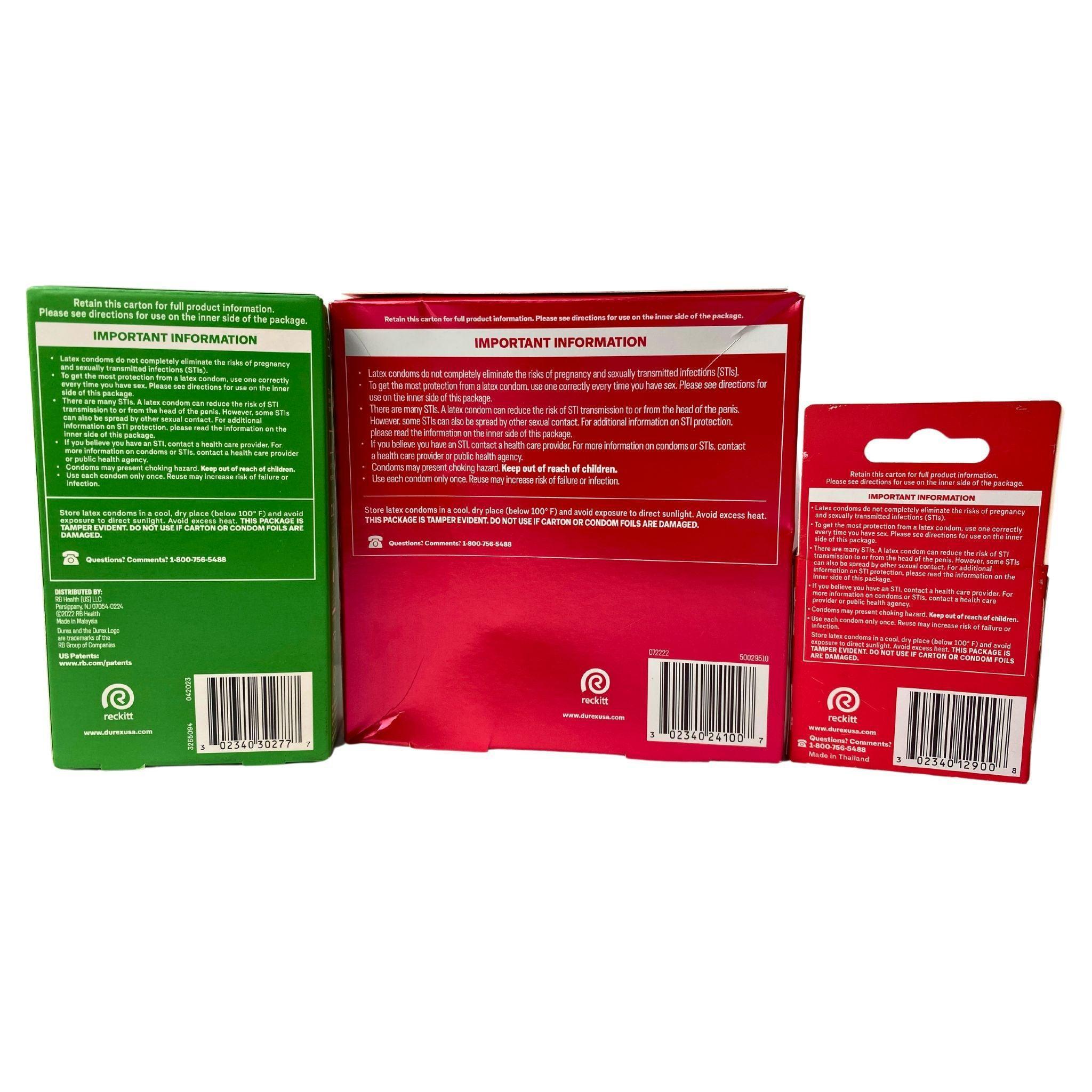 Durex Condoms Assorted Mix 50 Pack - Variety Pack for Safe & Pleasurable Intimacy | Perfect for Couples, Travel & Discreet Protection