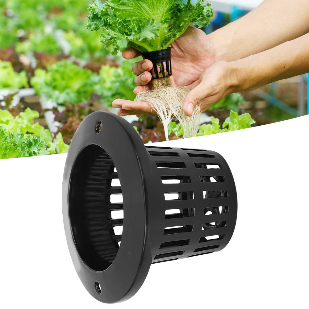 50Pcs Black PP Hydroponic Net Pots - Garden Mesh Cups for Soilless Cultivation, Flower Nursery & Indoor/Outdoor Vegetable Growing - Perfect for Hydroponics, Aquaponics & Home Gardening