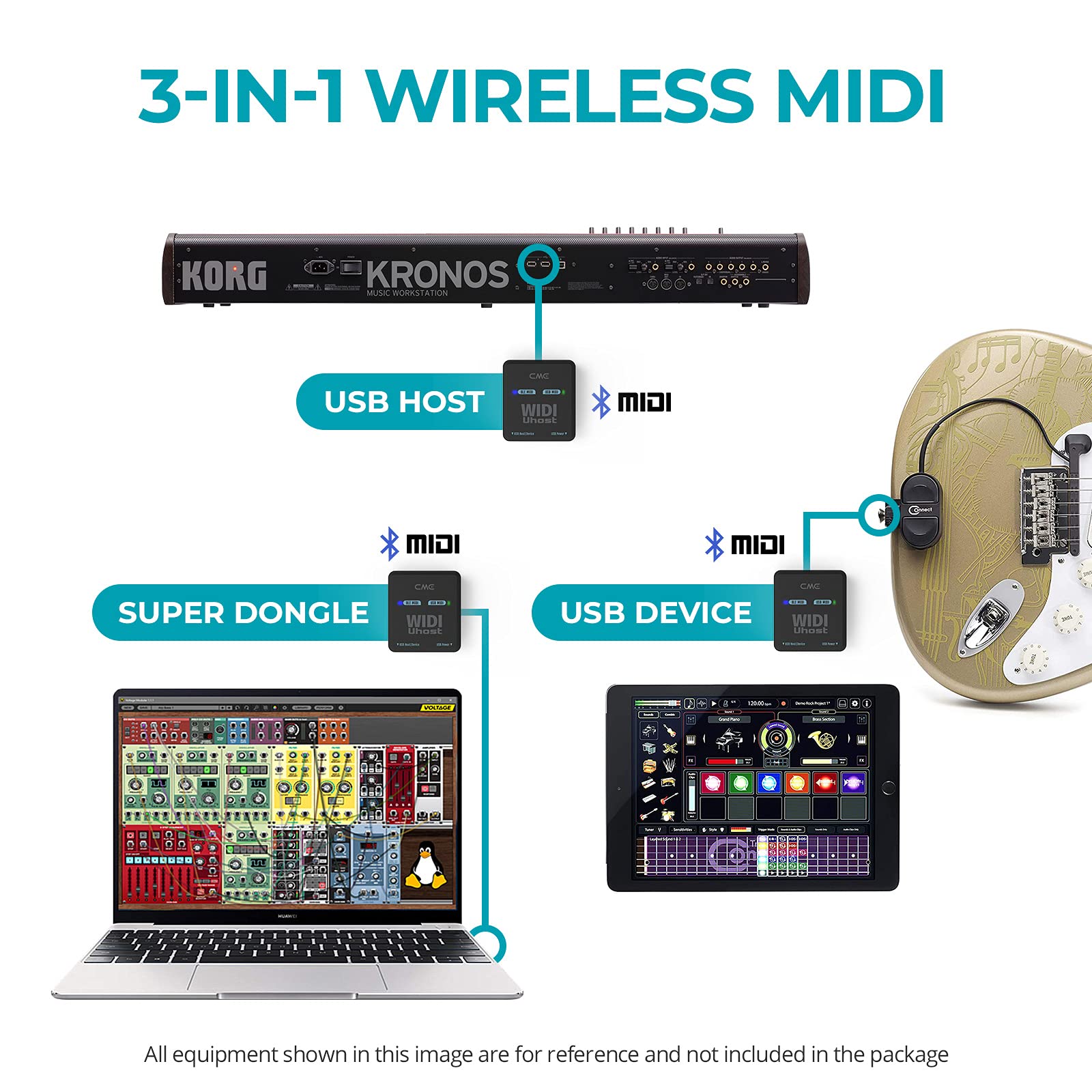 CME WIDI Uhost - Bluetooth USB MIDI Interface & USB Host for Class Compliant MIDI Devices | Compatible with Windows, Mac, iOS, Android, Linux & ChromeOS | Perfect for Music Production, Live Performances & Studio Recording