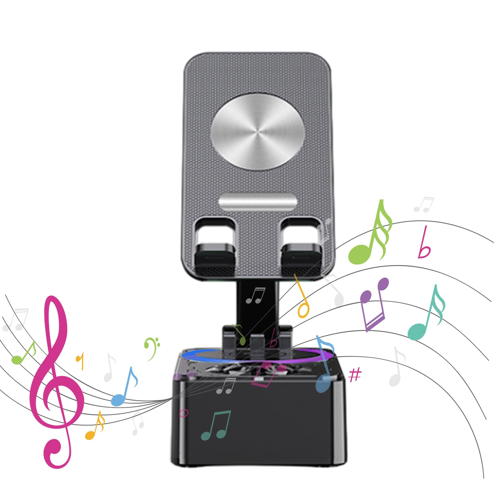 Foldable Wireless Phone Stand with Non-Slip Base | Universal Cell Phone Holder for Video Calls, Online Meetings, Live Streaming & Hands-Free Viewing - Perfect for Home, Office, Car and Travel Use