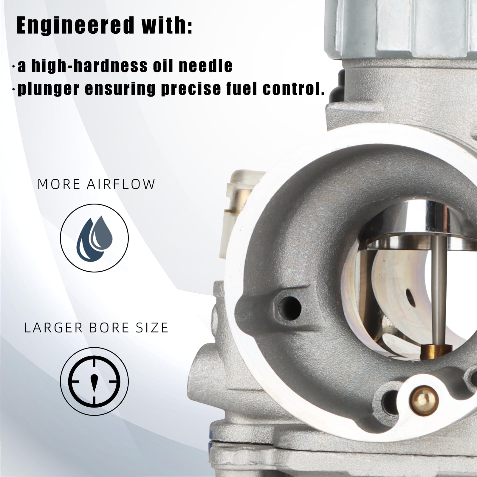 NIBBI PE28mm Carburetor for 200cc-250cc Flange Motorcycle Engine - Performance Carburetor with Jets for Dirt Bike, Mini Bike, Apollo, TAOTAO Scooter - Upgrade for Better Acceleration & Fuel Efficiency