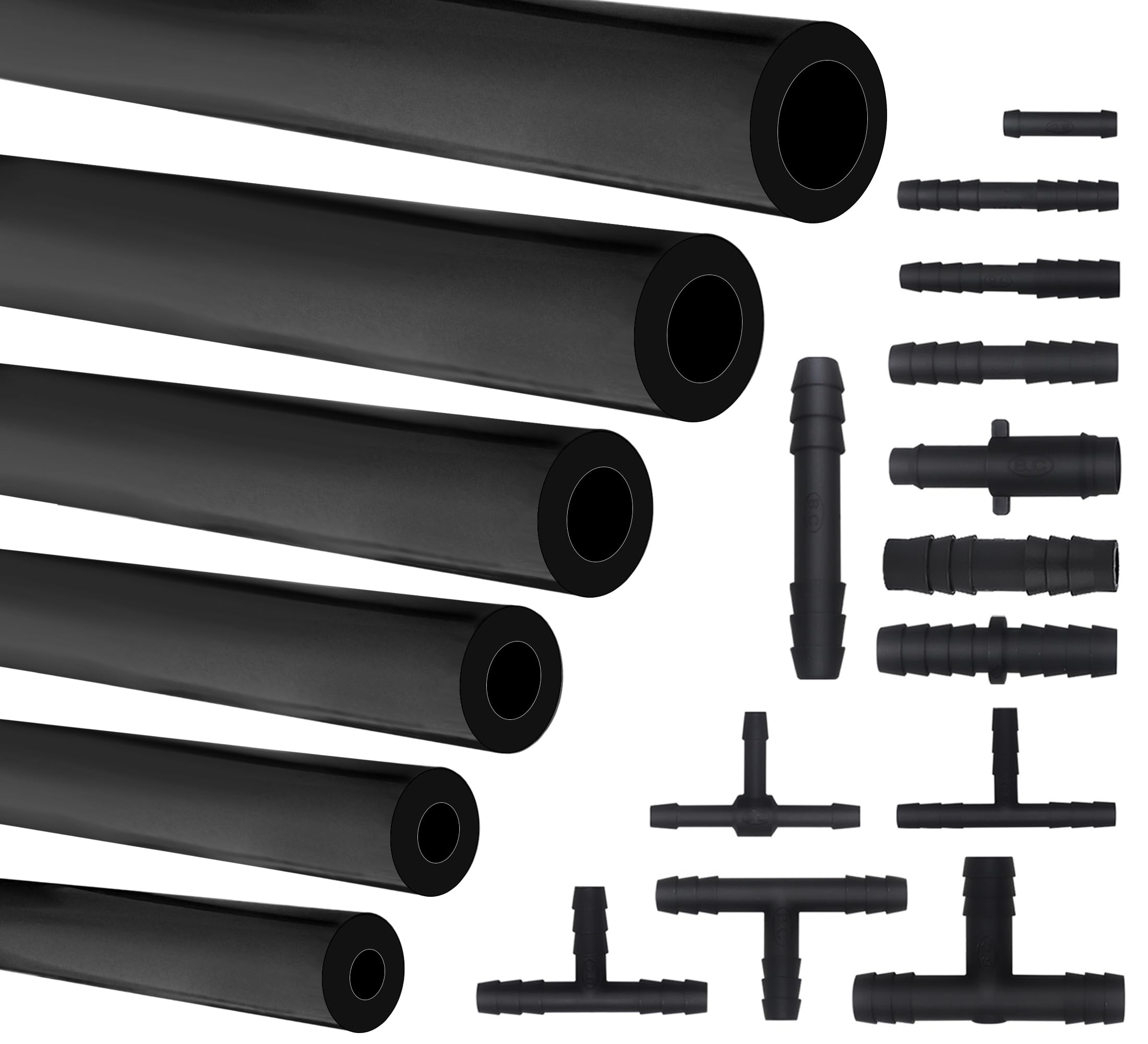 High Performance Automotive Silicone Vacuum Hose Kit - 6PCS 5FT Tubing (1/8