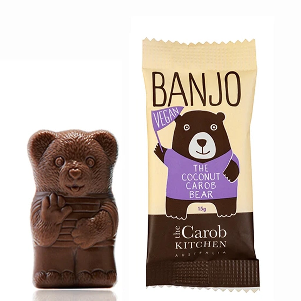 Organic Vegan Coconut Carob Bear - Healthy Plant-Based Snack for Kids & Adults - Perfect for Lunchboxes, Road Trips & Healthy Desserts