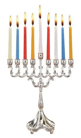 Silver Plated Hanukkah Menorah for Standard Candles - 8.5