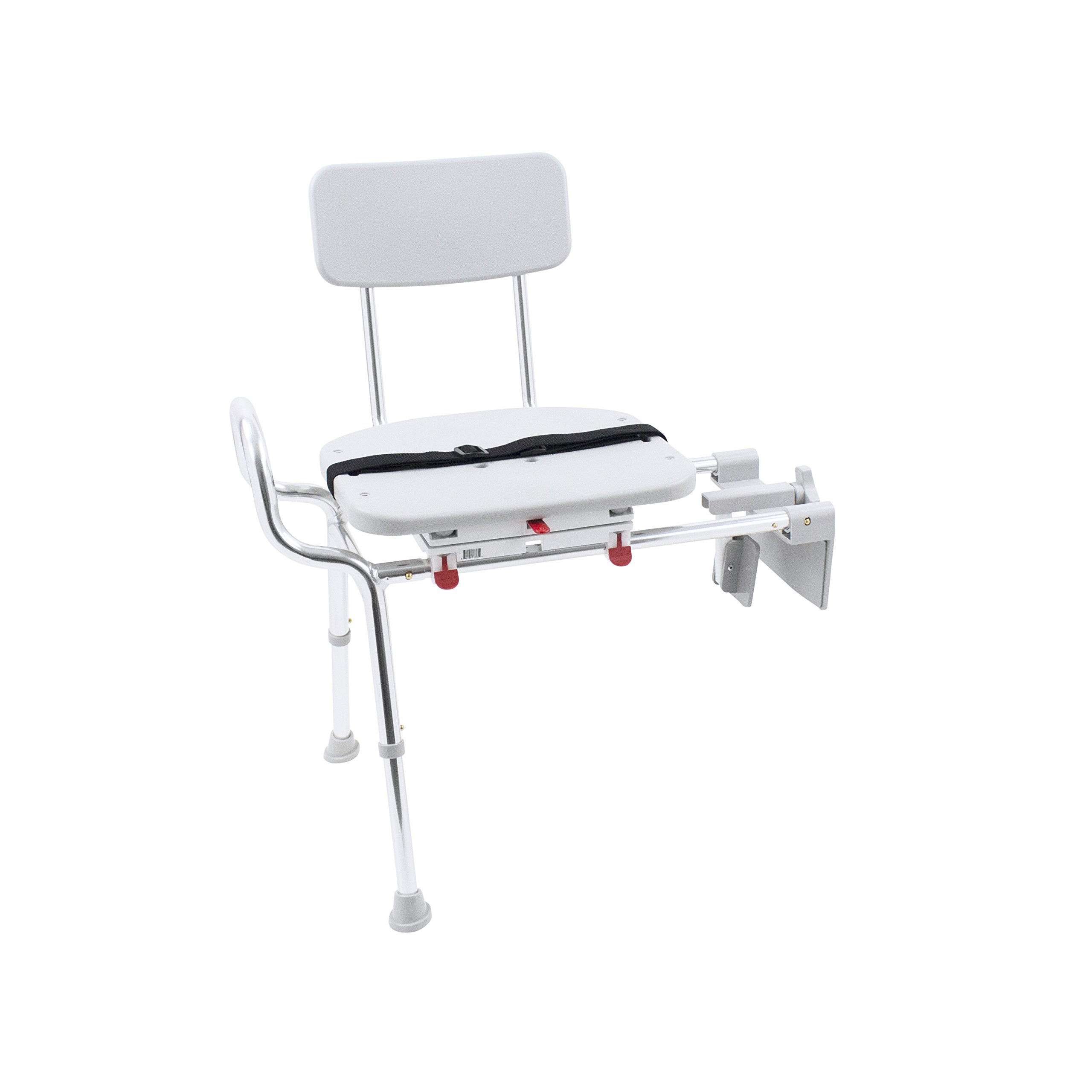 Eagle Health Supplies Tub-Mount Swivel Sliding Shower Transfer Bench with 360 Degree Rotation, Grab Bar & Rust-Resistant Design - Easy No-Tool Assembly for Elderly & Disabled Bathroom Safety