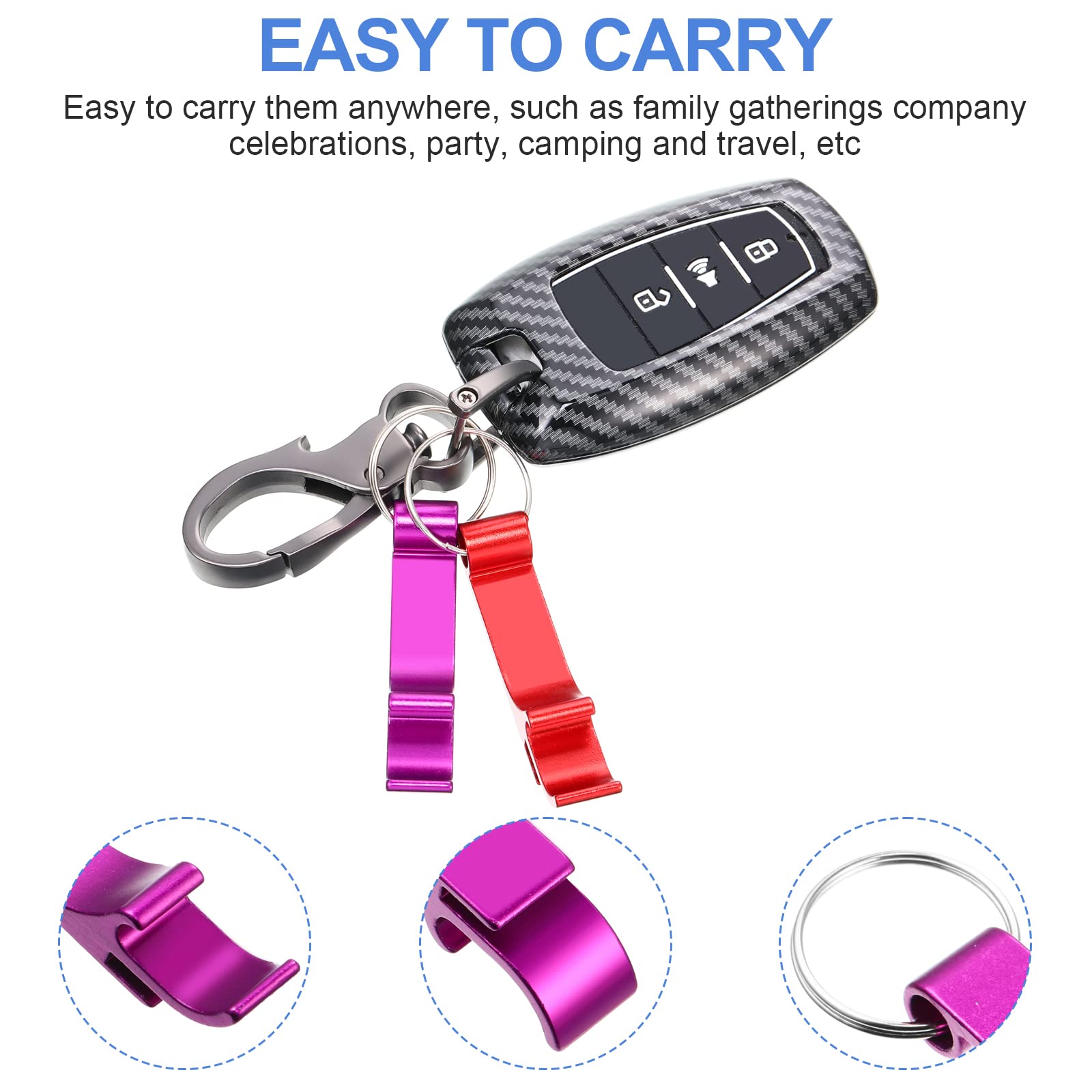 180-Piece Colorful Bottle Opener Keychain Set - Durable Metal Beer & Beverage Can Opener - Aluminum Party Favors for Men & Women - Perfect for Bars, BBQs, Camping & Gifts