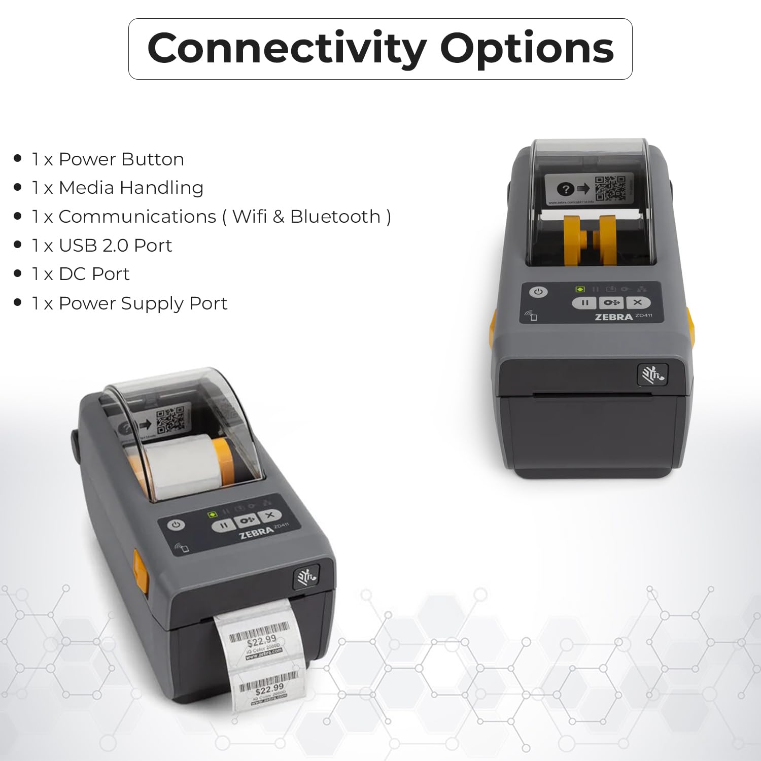 Zebra ZD411 Direct Thermal Label Printer (Replacement for ZD410) - USB Host, 2.25