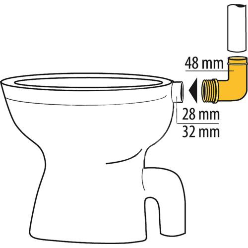 Flexible Gummi Winkel Spülrohrverbinder for Euro WC (55mm) - Universal Fit for Pressure Flush Pipes (28-32mm) - Ideal for Bathroom Renovation & Toilet Plumbing Repairs