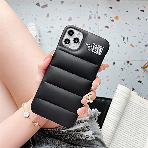 AIWEN Luxury Puffer Case for iPhone 11 Pro 5.8 Inch (2019) - Soft Touch 3D Protective Cover with Anti-Scratch Microfiber Lining - Perfect for Winter Fashion & Daily Protection (Black)
