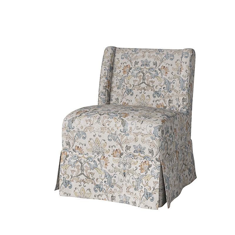 Ellmar Slipper Chair with Washable Slipcover & Solid Wood Legs - Comfortable Accent Chair for Living Room, Bedroom or Office - Perfect Reading Chair & Lounge Seat for Small Spaces