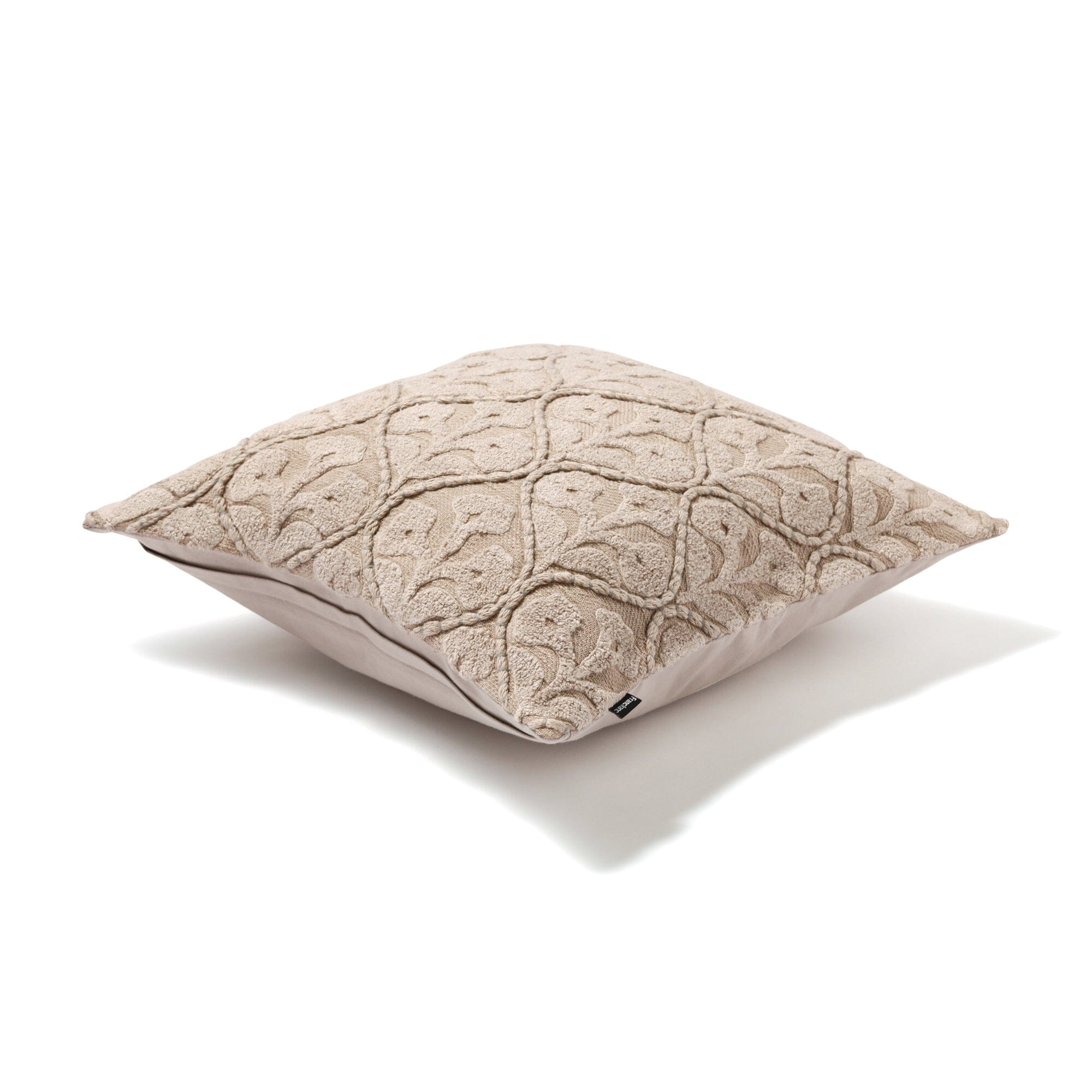 Ethnic Embroidered Cushion Cover 18x18 Inches Grey - Bohemian Home Decor for Sofa, Bed, Living Room