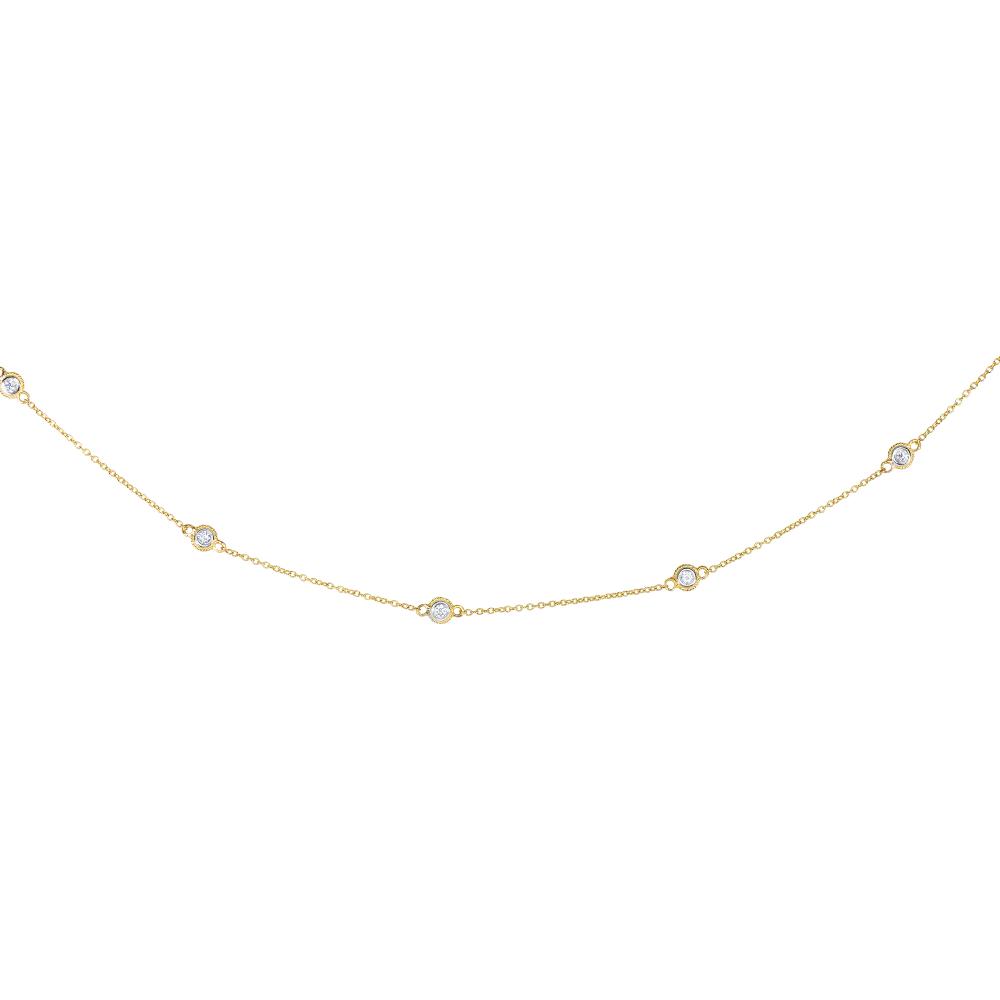 14K Gold .25ct Diamond by the Yard Necklace - Dainty Everyday Layering Chain for Women | Perfect for Gifts, Date Nights & Special Occasions