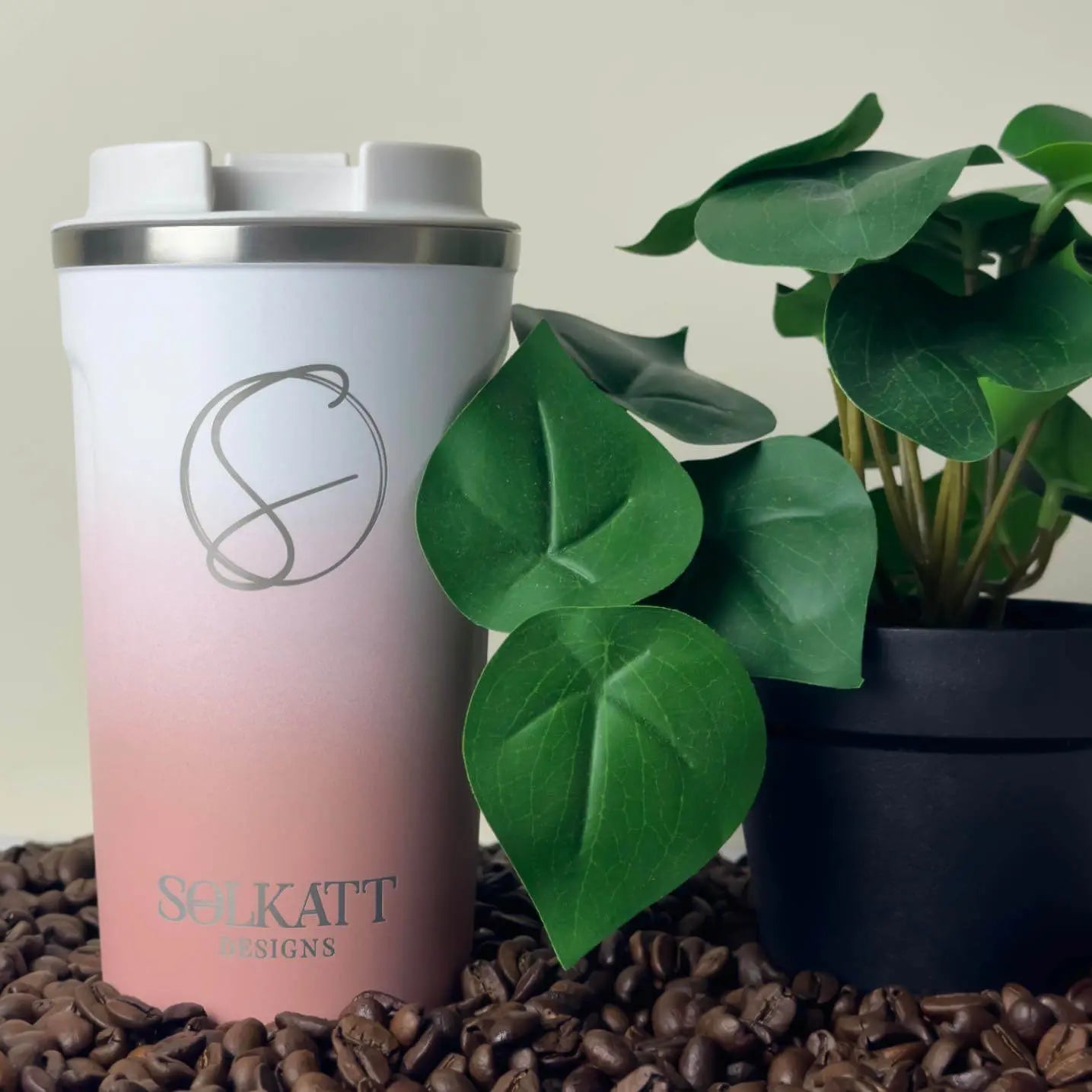 Premium Coral Pink Insulated Travel Coffee Cup - 500ml Stainless Steel Vacuum Flask - Perfect for Commuting, Camping & Office Use