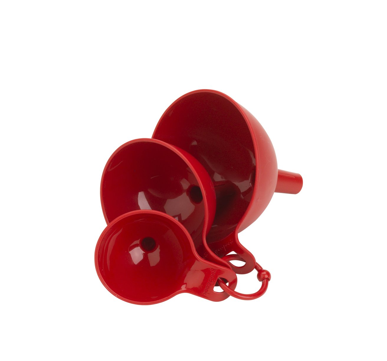 Good Cook 3-Piece Plastic Funnel Set - Small, Medium & Large Kitchen Funnels for Cooking, Baking, Oil Transfer & Liquid Pouring - Essential for Home, Restaurant & DIY Projects