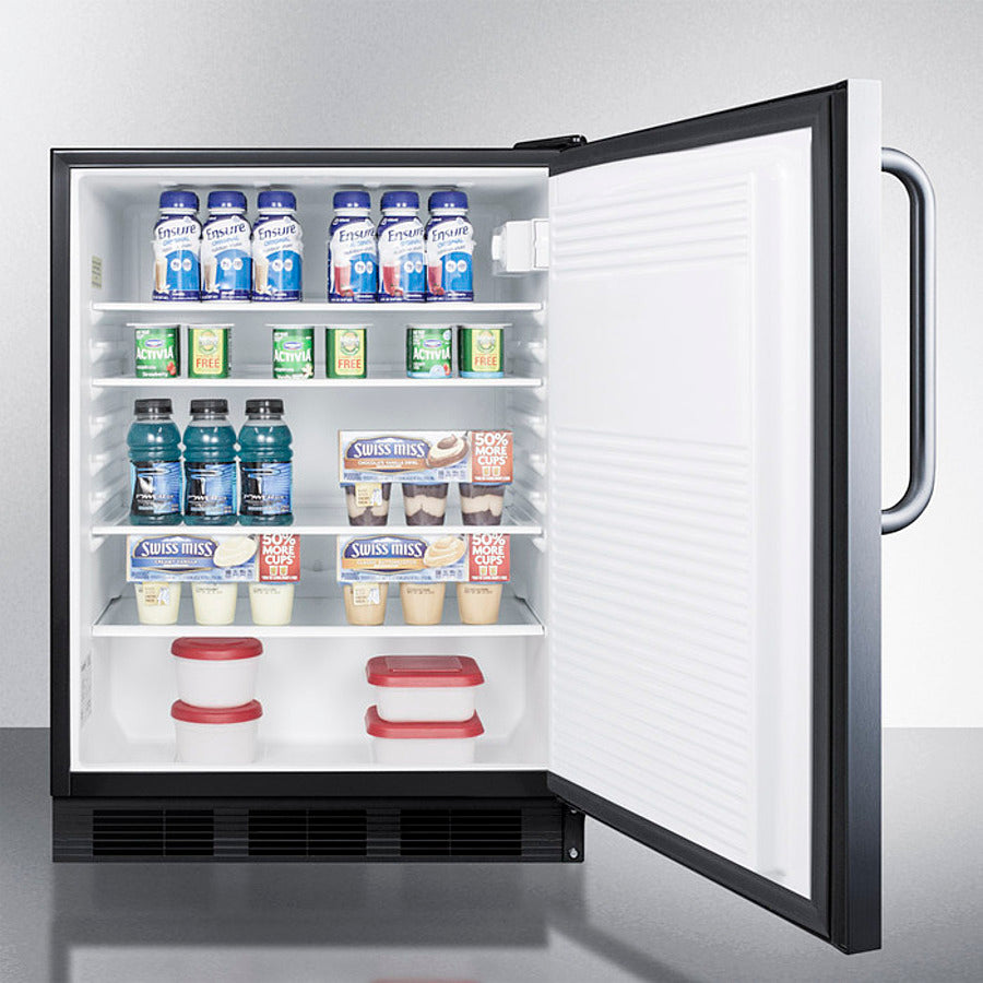 Accucold 24 Inch Wide Built-In All Refrigerator - ADA Compliant - AL752BKCSS - Perfect for Modern Kitchens & ADA Accessible Spaces