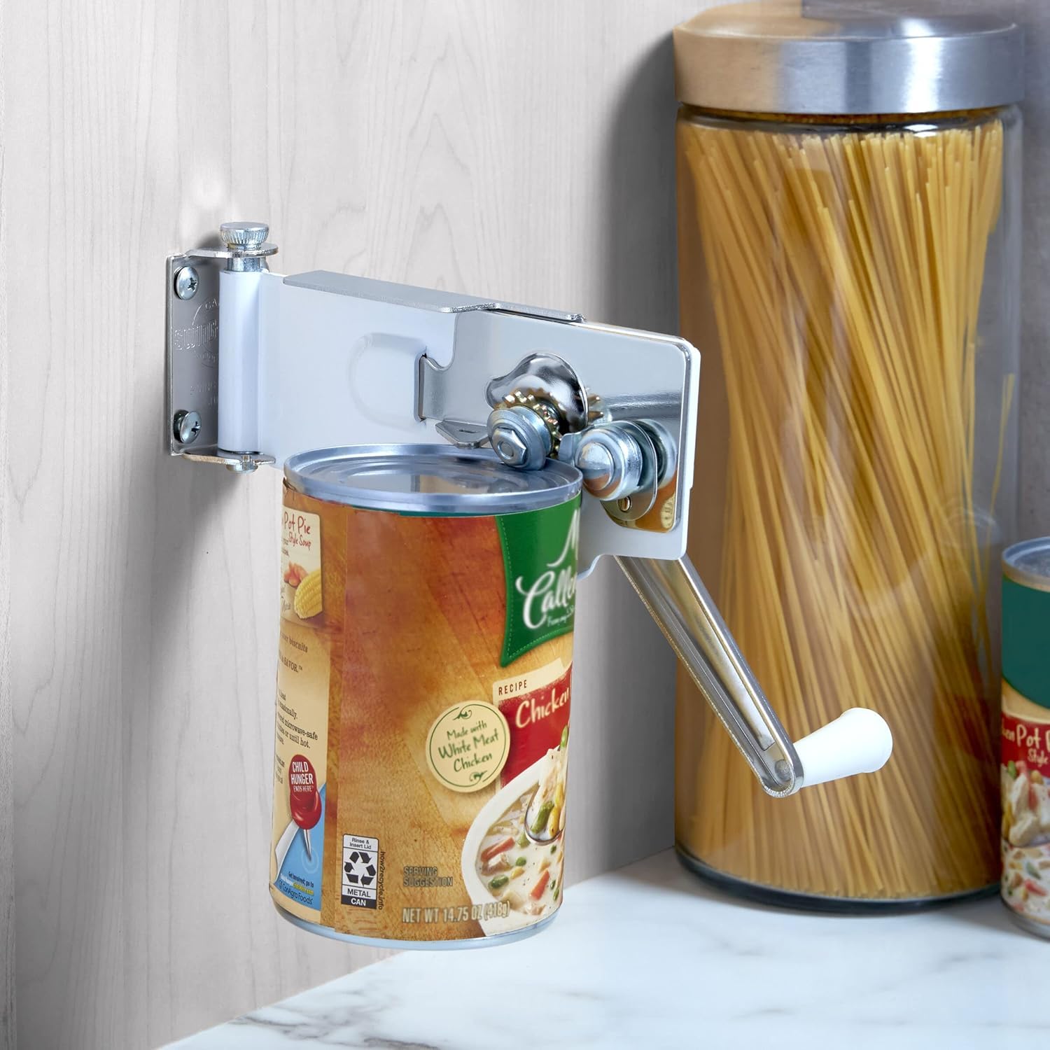 Swing-A-Way White Steel Manual Can Opener - Durable Kitchen Tool for Easy Can Opening - Perfect for Camping, Emergency Kits & Everyday Cooking