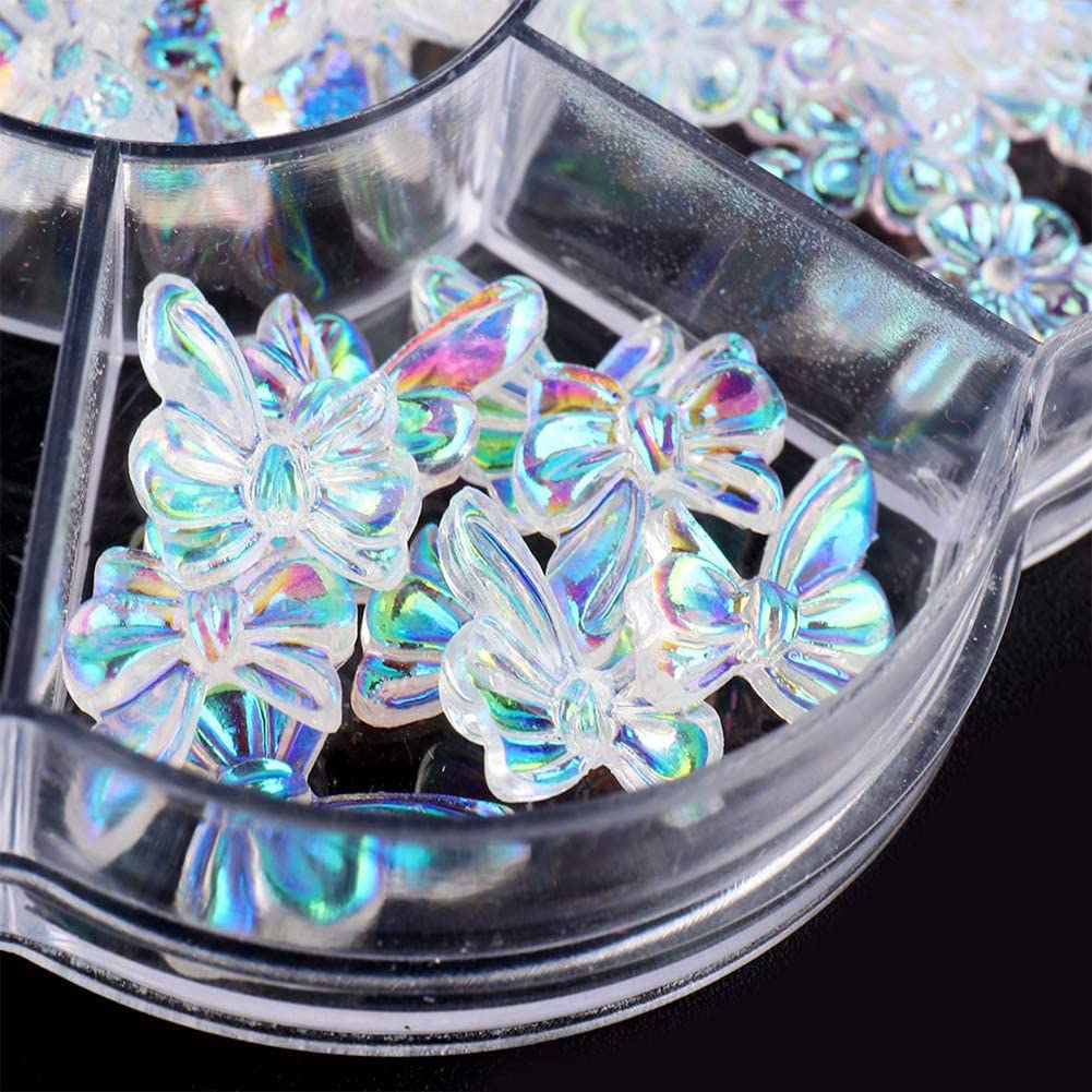 AKOAK 42-Piece Holographic 3D Butterfly Acrylic Nail Art Charms - DIY Nail Art Decorations for Girls, Women - Perfect for Nail Salons, Parties, and Special Occasions