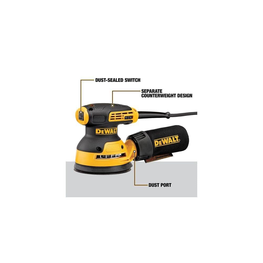 DEWALT 5-Inch Variable Speed Random Orbit Sander - DWE6423 - Perfect for Woodworking, Sanding & Finishing Projects