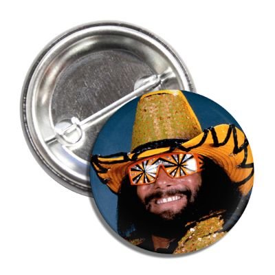 Macho Man Randy Savage Button - Vintage Wrestling Collectible - Perfect for Fans, Memorabilia & Merchandise - Great for Display, Gifts & Wrestling Enthusiasts