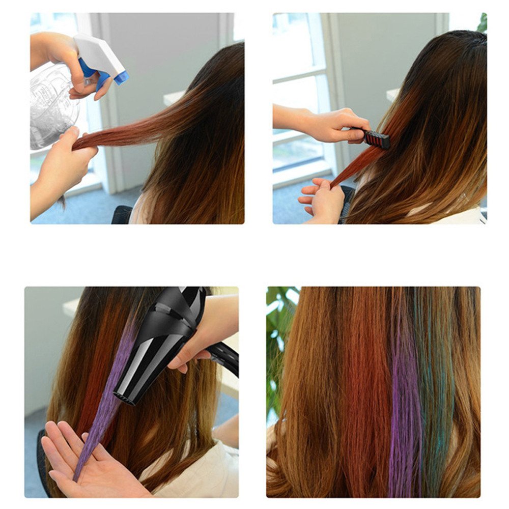 Washable Temporary Hair Chalk Comb - Non-Toxic Matte Hair Color Dye for Kids & Teens | Perfect for Birthday Parties, Halloween, Christmas, Cosplay & DIY Hairstyling Fun