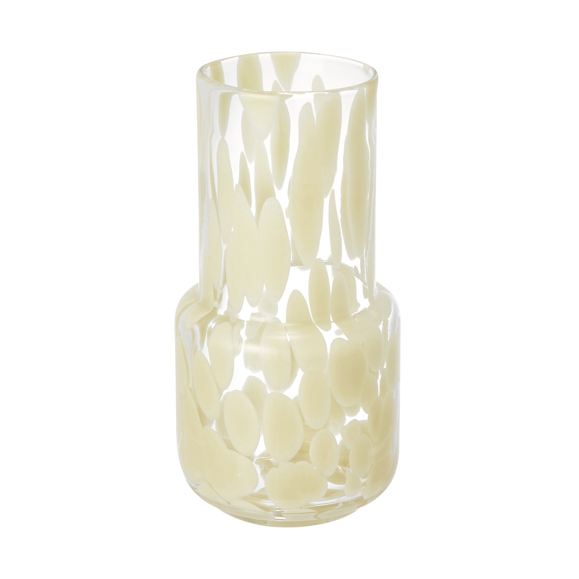 Dot Pattern Flower Vase - Modern Ceramic Home Decor for Living Room, Bedroom, Office | Beige Minimalist Vase for Fresh Flowers, Artificial Plants & Centerpiece Arrangements