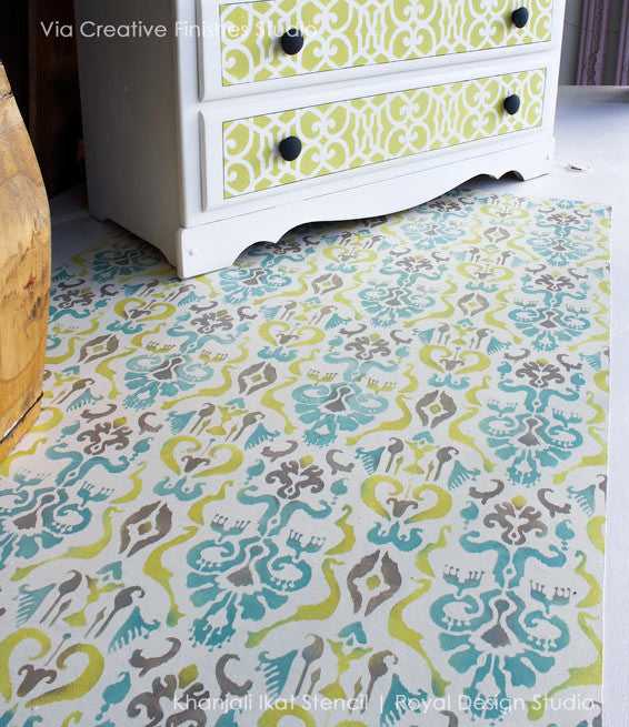 Khanjali Ikat Stencil - Handmade Decorative Stencil for DIY Crafts, Wall Art, and Fabric Painting | Perfect for Home Decor, Scrapbooking, and Gift Wrapping