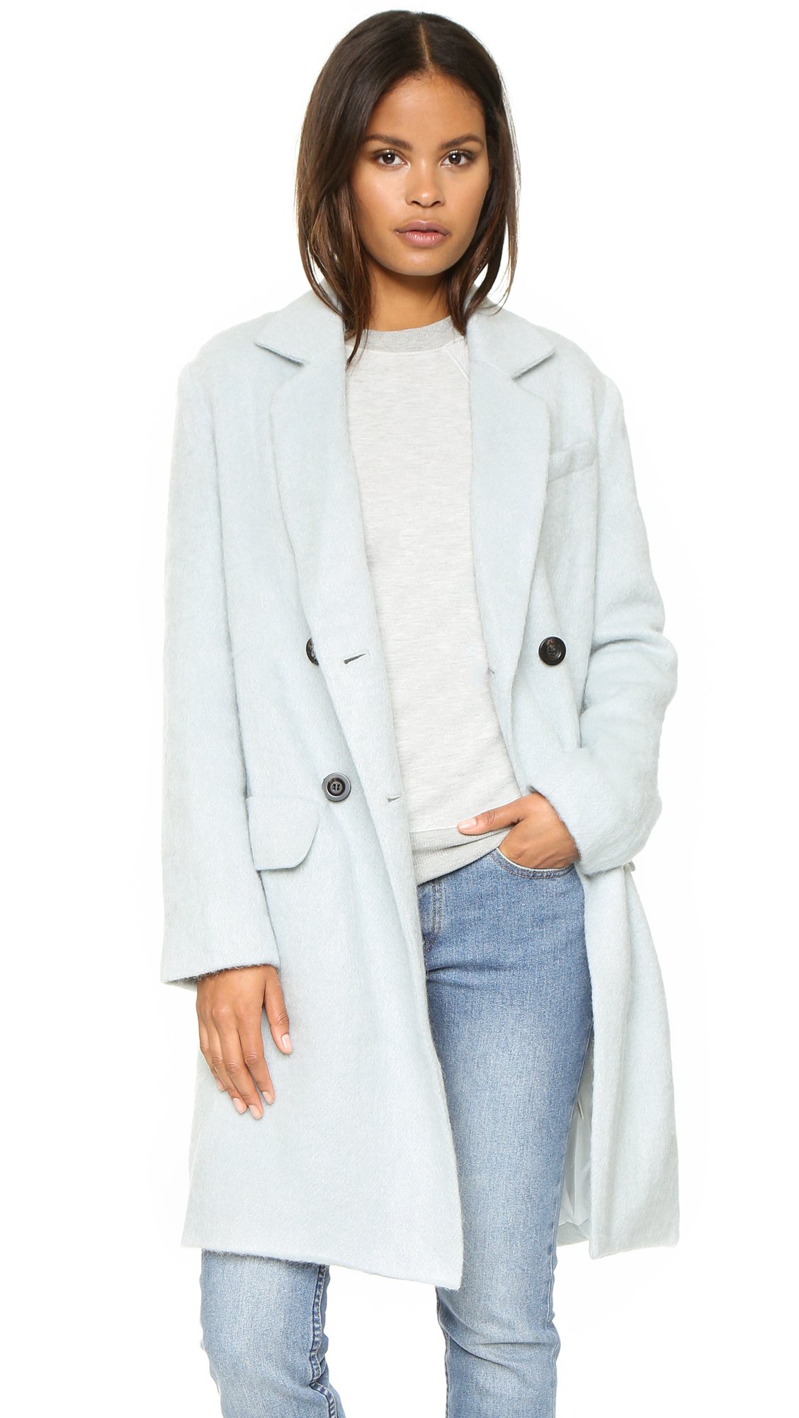 JOA Women's Double Breasted Wool Blend Trench Coat - Classic Winter Warm Long Jacket for Office, Dating & Formal Occasions