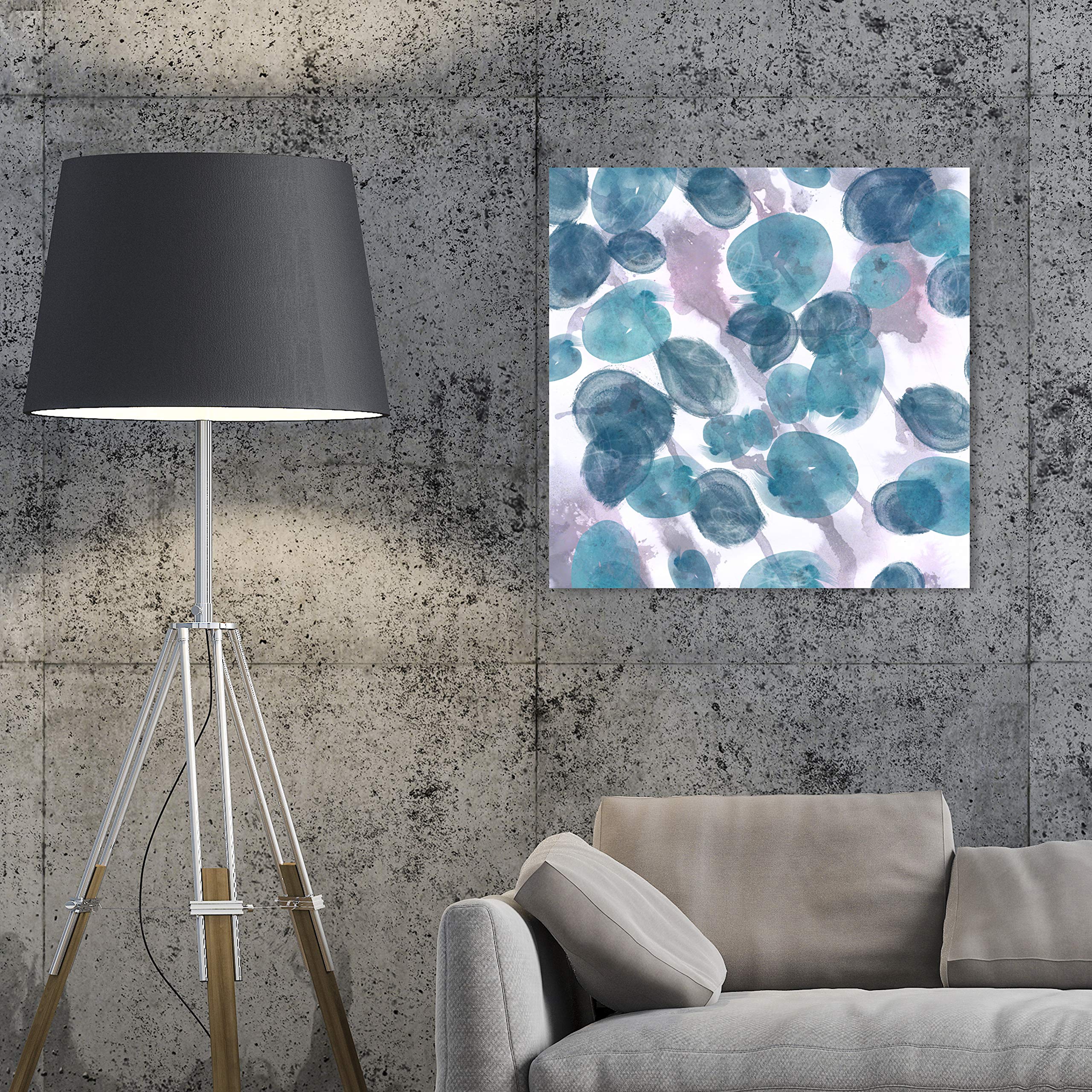 Abstract Wall Art Canvas Print 'Bubbles' - 24x24 Inch Blue & White Modern Home Decor by Oliver Gal Artist Co. | Perfect for Living Room, Bedroom & Office Wall Decoration