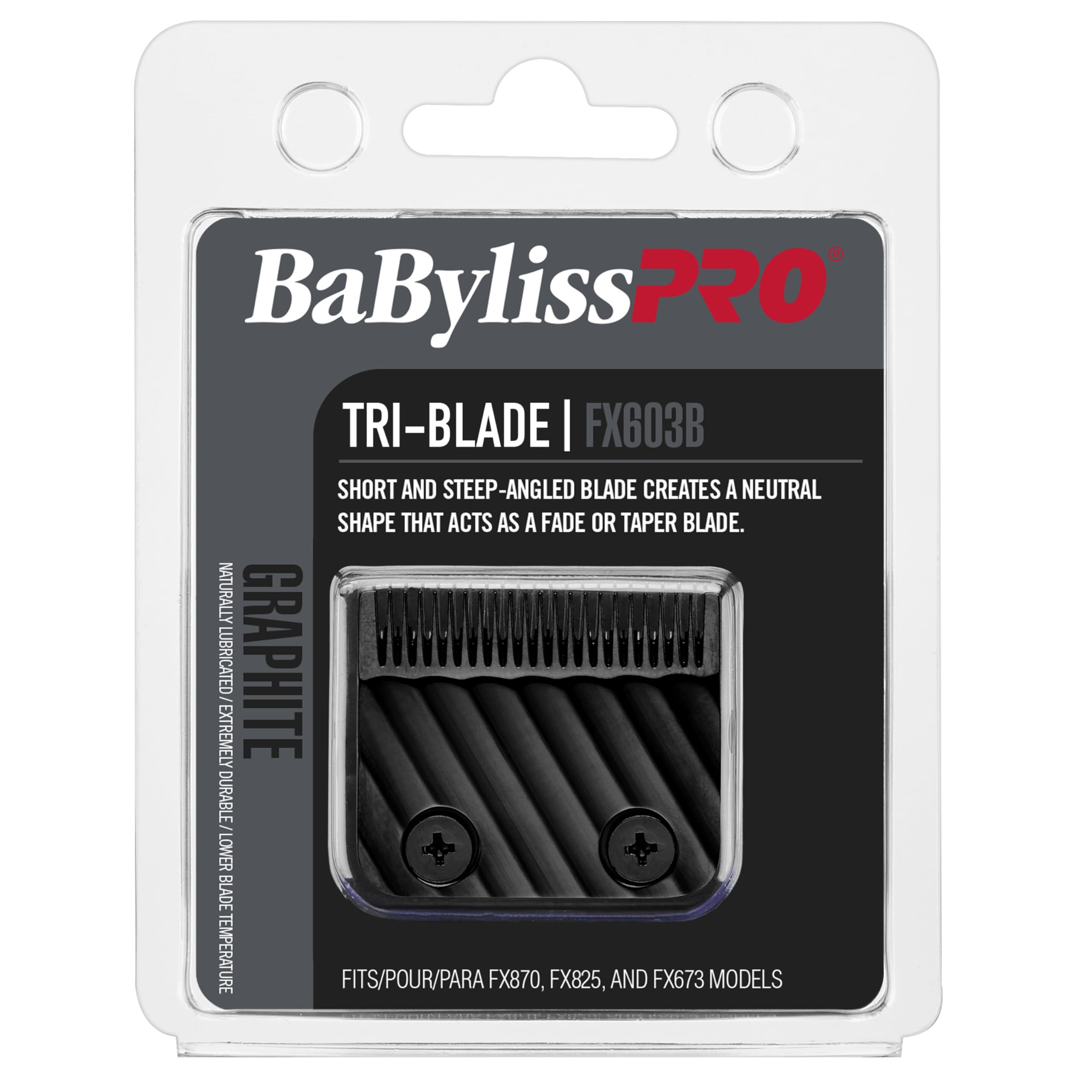 BaBylissPRO Replacement Tri-Blades for FX870 FX825 FX673 Clippers - Compatible with Most 2-Hole Blade Systems - Professional Hair Cutting & Grooming Tools for Barbers & Stylists
