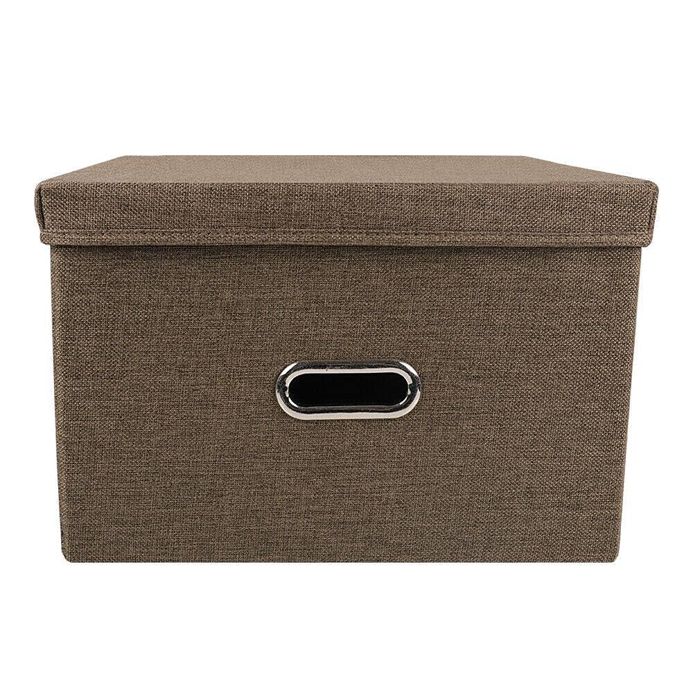 StateOJ Fabric Storage Bin Basket - Foldable Closet Organizer Box with Lid for Home & Office - Perfect for Clothes, Toys, Blankets & Home Organization