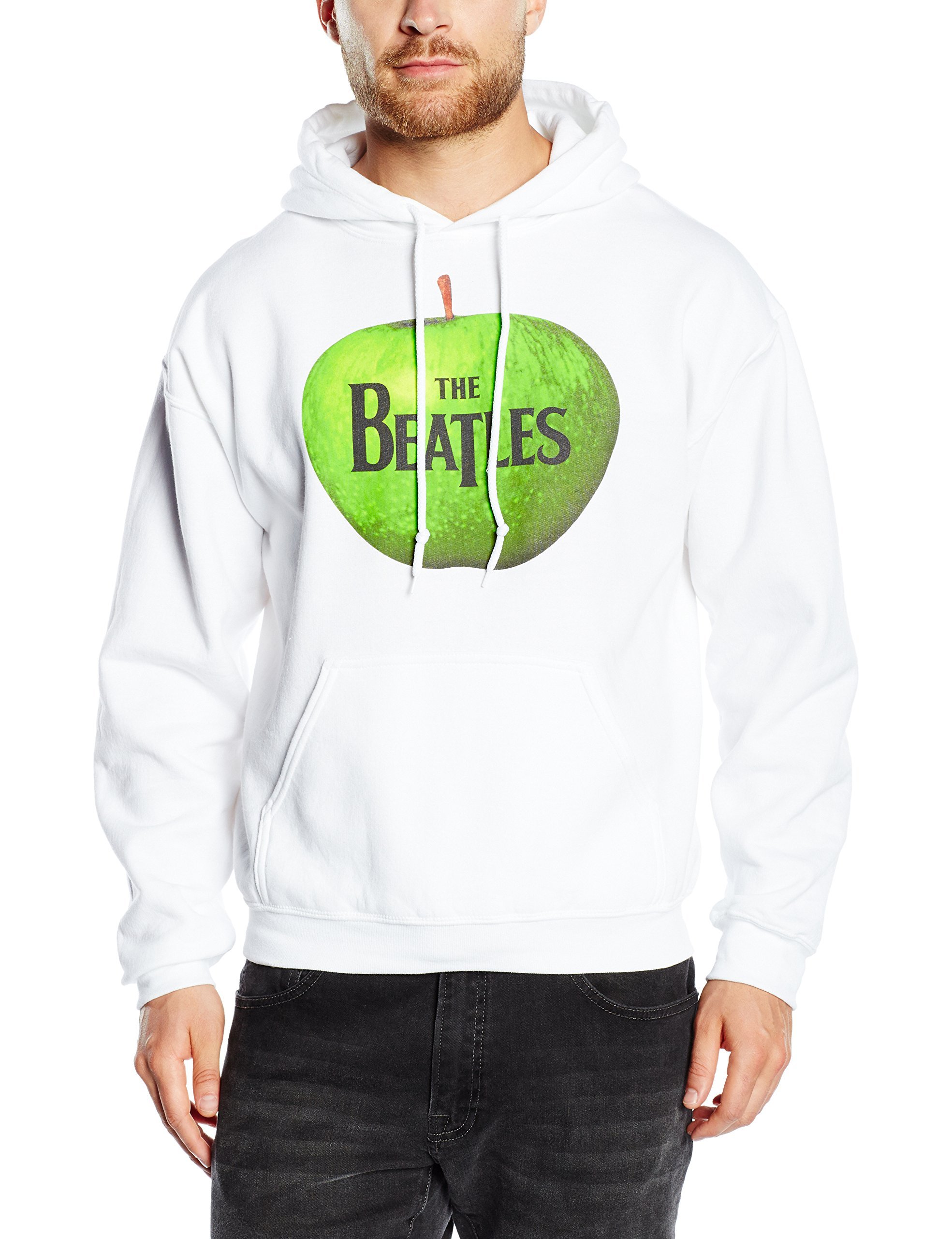 The Beatles Hooded Sweatshirt - White XX-Large - Apple Logo Design - Vintage Band Merch - Perfect for Concerts & Casual Wear