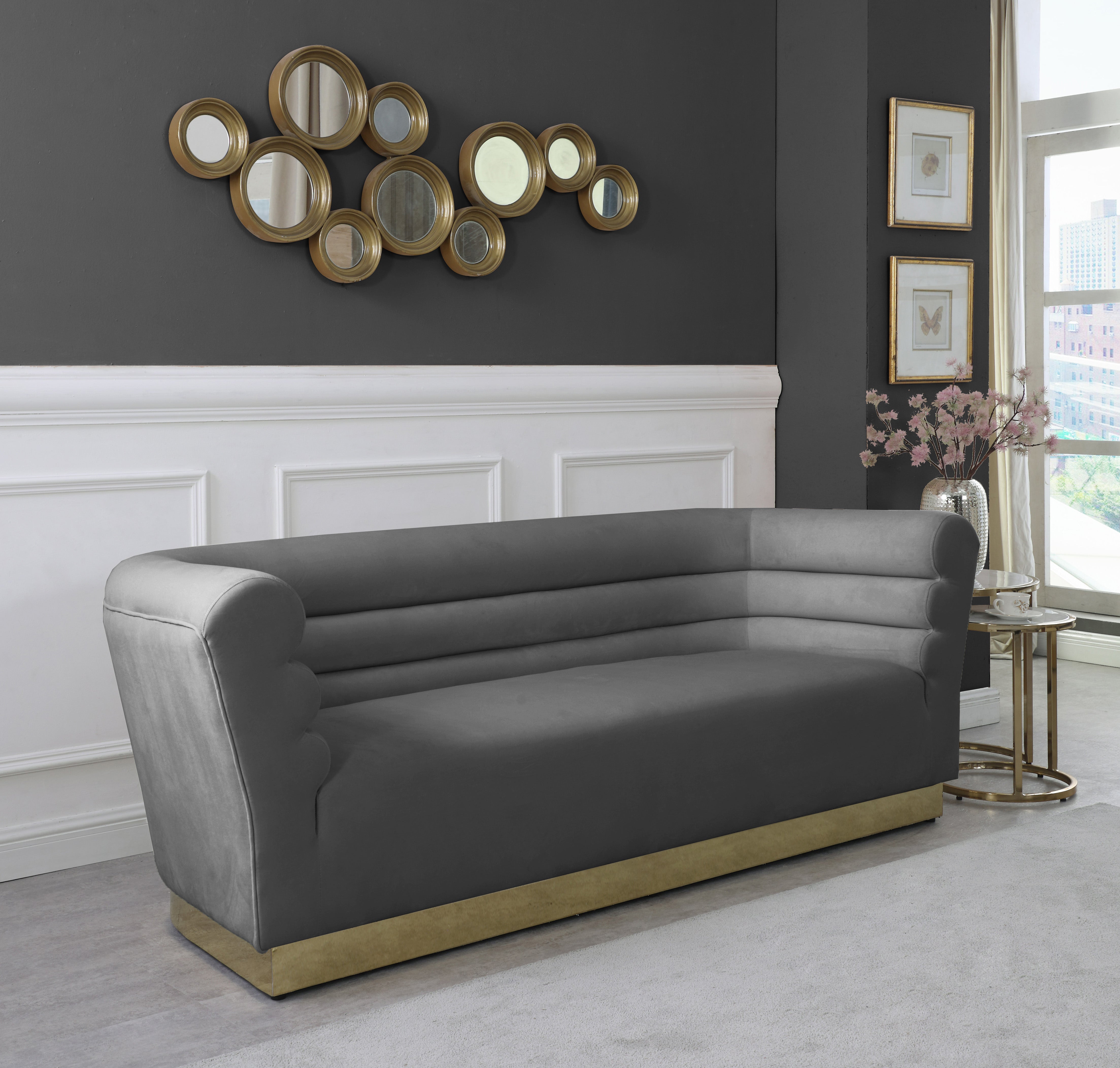Luxury Bellini Velvet Sofa - Modern Plush Upholstered Couch for Living Room, Lounge & Home Decor - Soft Comfortable Sectional Sofa for Apartment, Dorm or Office