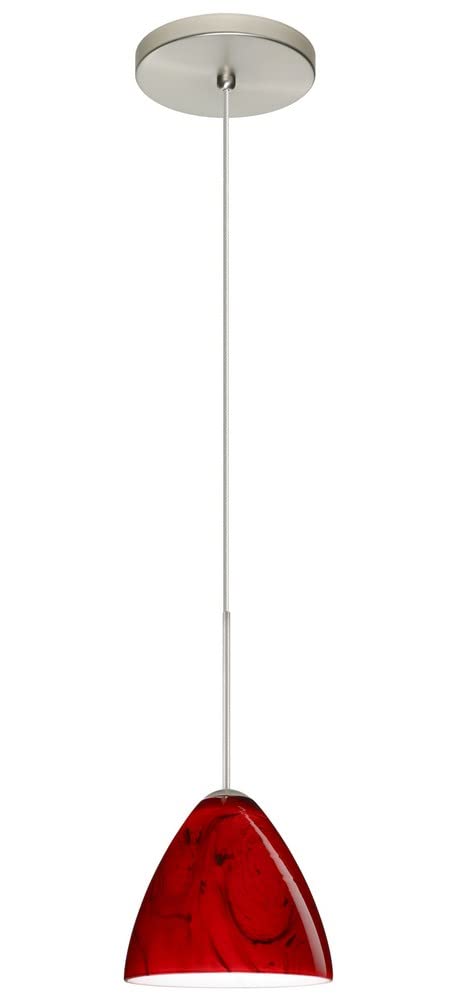 Contemporary Modern One Light Pendant - Mia Collection Pewter/Nickel/Silver Finish LED Chandelier for Dining Room, Kitchen Island & Foyer Lighting