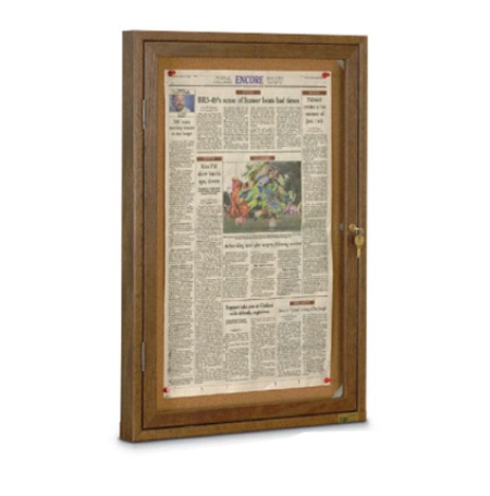 Wood Framed Enclosed Bulletin Board Display Case - Durable Restroom Sign Holder for Schools, Offices & Public Spaces