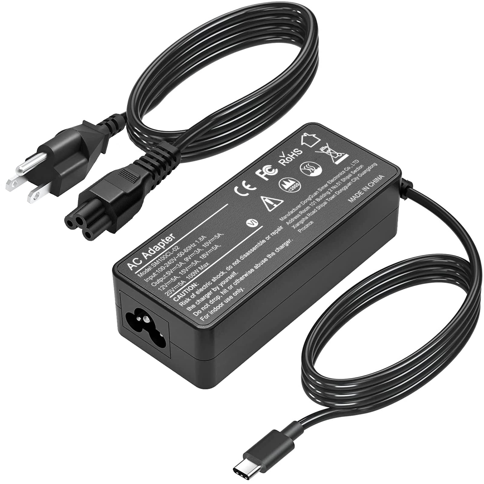 100W USB-C Fast Charger Wall Adapter - Universal PD Charger for MacBook Pro/Air 16/15/14/13 Inch, iPad Pro, HP, Dell, Lenovo, Asus & All USB-C Devices - Perfect for Travel, Office & Home Charging