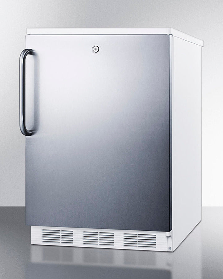 Accucold 24 Inch Wide Built-In All Refrigerator with Towel Bar Handle - FF6LWBI7SSTB - Perfect for Kitchens, Basements, and Home Bars