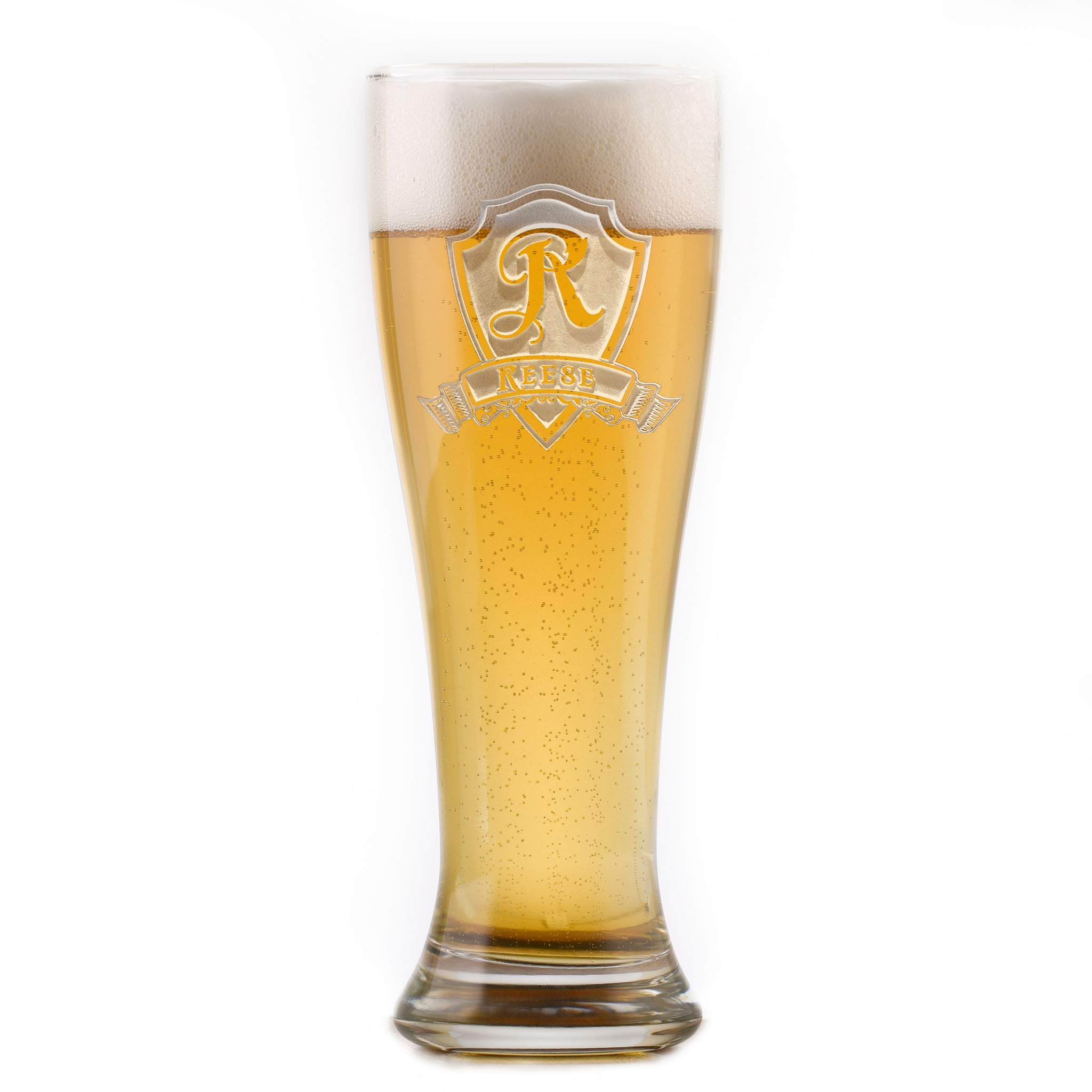 Personalized Engraved Pilsner Beer Glasses Set of 4 - 16oz Craft Beer Glasses for Lager, IPA, Ale - Perfect for Home Bars, Parties, Gifts & Special Occasions