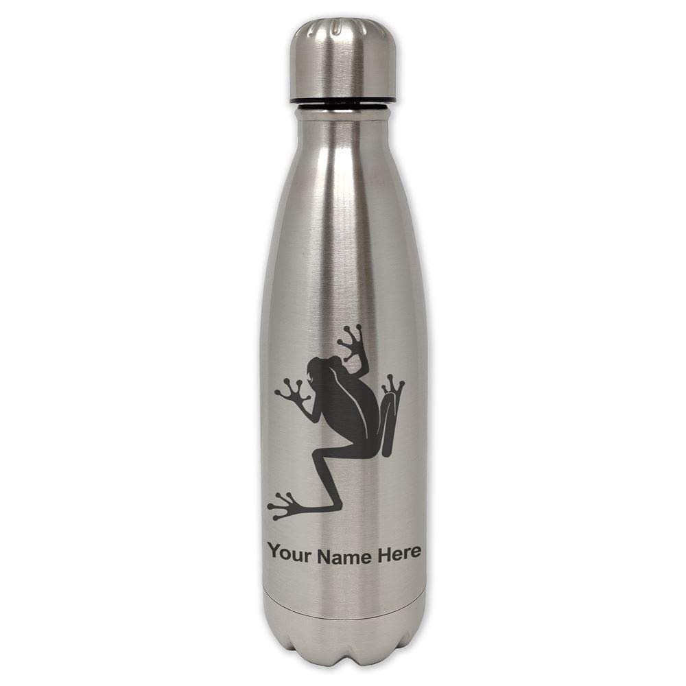 LaserGram Stainless Steel Water Bottle with Tree Frog Design - Personalized Engraving Included - Leakproof & Insulated for Hot/Cold Drinks - Perfect for Hiking, Gym & Outdoor Activities