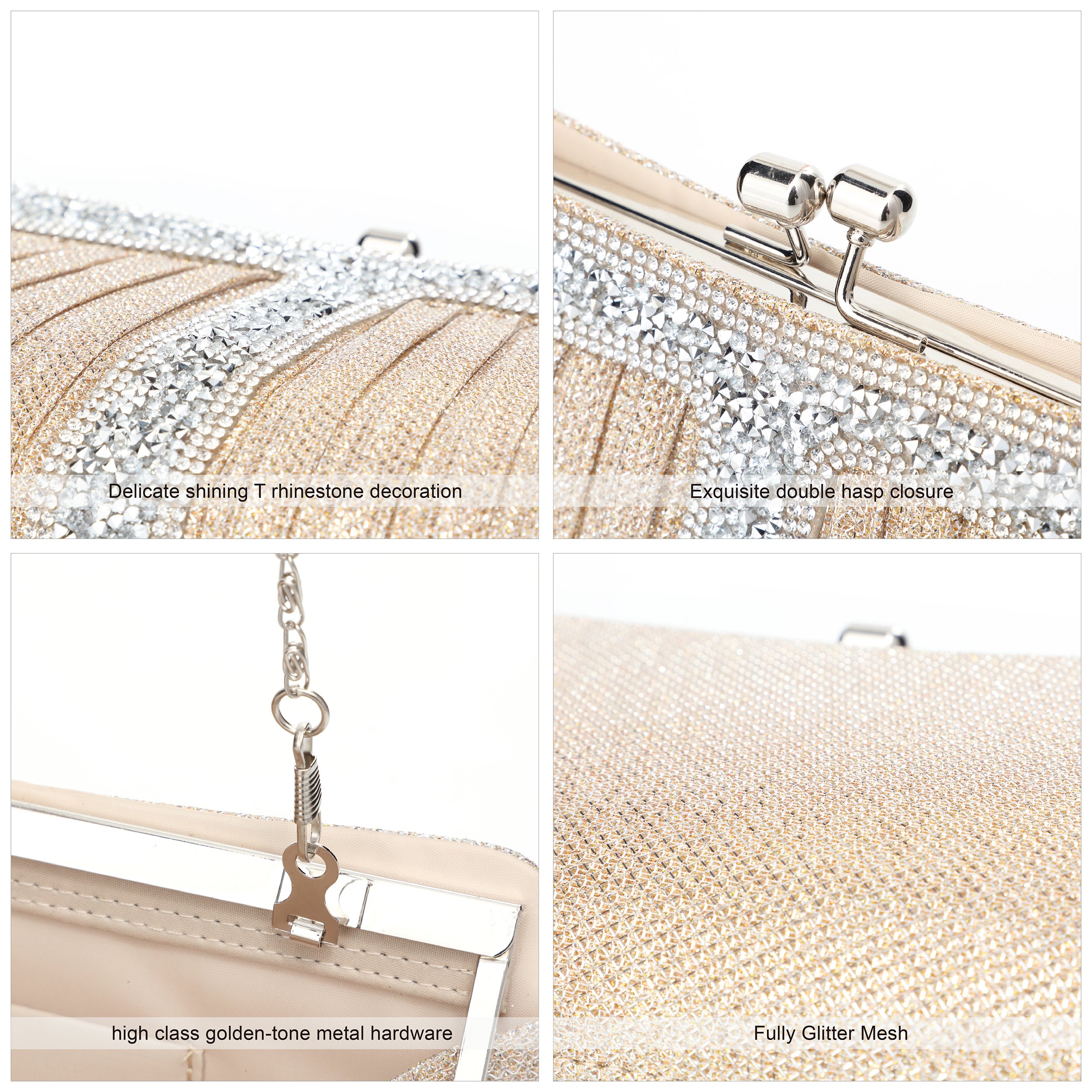 Sparkling Rhinestone Clutch Purse for Women - Elegant Evening Bag for Weddings, Prom, Parties & Special Occasions | Perfect as Bridal Accessory, Gala Event or Date Night Clutch