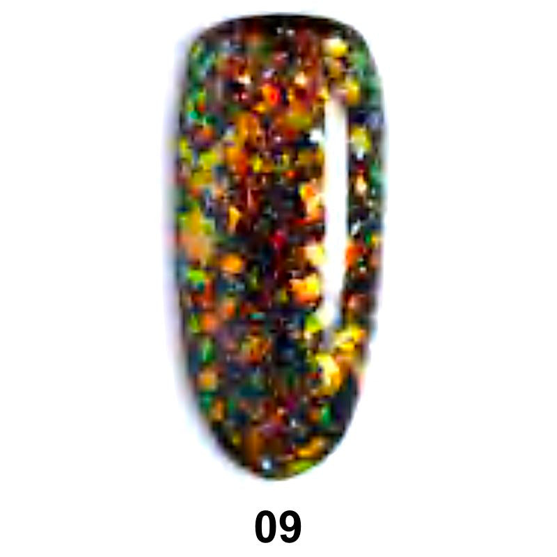 Holographic Flakes Gel Nail Polish - Long Lasting UV LED Soak Off Glitter Nail Polish for Manicure & Pedicure - Perfect for Parties, Weddings, and Special Occasions