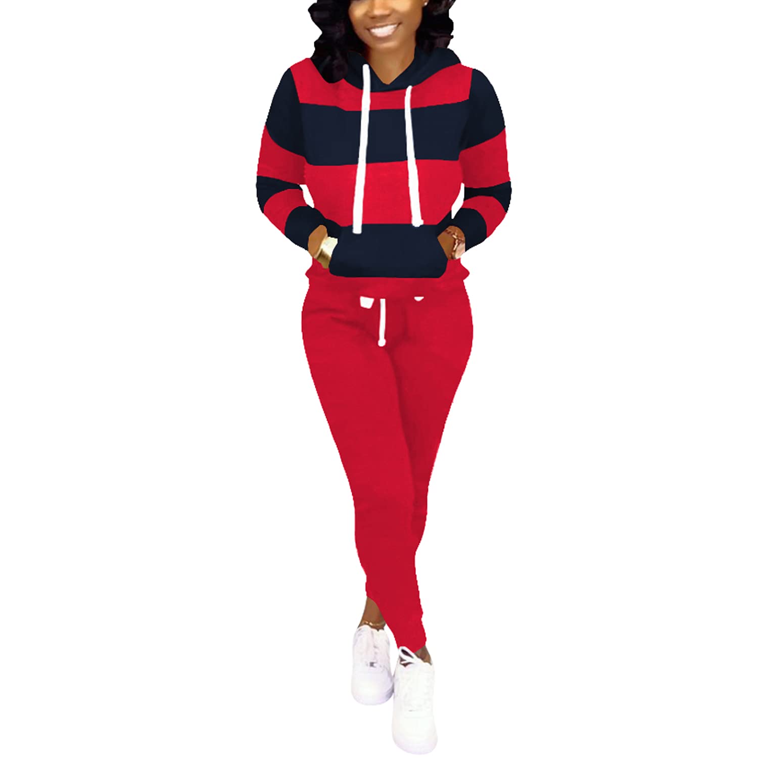 Women's 2-Piece Jogging Suits - Casual Tracksuit Outfits for Running, Gym & Lounge Wear | Comfortable Athleisure Set for Workout & Relaxation